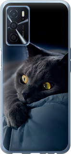 Чехол для Oppo A54s Дымчатый кот (Серый)