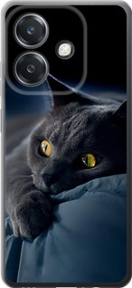 Чехол для Oppo A3 4G Дымчатый кот (Серый)