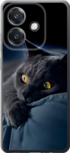 Чехол для Oppo A3 4G Дымчатый кот (Серый)