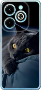 Чехол для Infinix Hot 40i Димчастий кіт (Сірий)