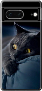 Чехол для Google Pixel 7 Дымчатый кот (Серый)