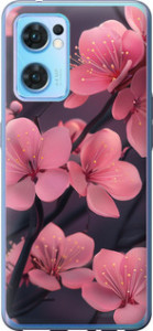 Чехол для Oppo Reno7 5G Пурпурная сакура (Фиолетовый)