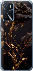 Чехол для Oppo A54s Роза 3 (Черный)