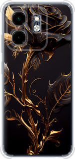 Чехол для Infinix Hot 50i Роза 3 (Черный)