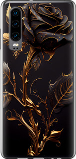 Чехол для Huawei P30 Роза 3 (Черный)