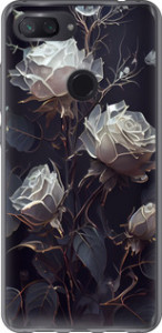 Чохол для Xiaomi Mi 8 Lite Рози 2 (Чорний)