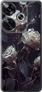 Чехол для Xiaomi Poco F6 Розы 2 (Черный)