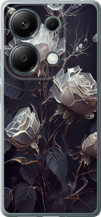 Чехол для Xiaomi Poco M6 Pro Розы 2 (Черный)
