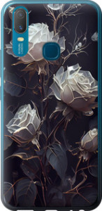 Чехол для Vivo Y11 Розы 2 (Черный)