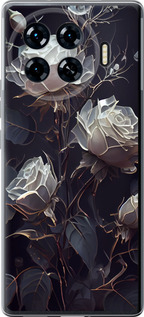 Чехол для Tecno Spark 20 Pro+ Рози 2 (Чорний)