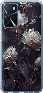 Чехол для Oppo A54s Розы 2 (Черный)