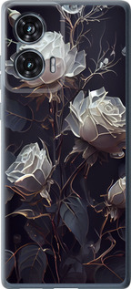 Чехол для Motorola Edge 50 Fusion Розы 2 (Black)