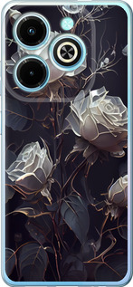 Чехол для Infinix Hot 40i Розы 2 (Черный)