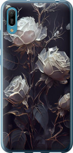 Чехол для Huawei Y6 2019 Розы 2 (Черный)