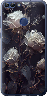 Чехол для Huawei P Smart Розы 2 (Черный)