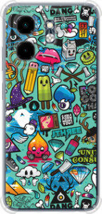 Чохол для Infinix Hot 50i Стикер бомбинг 1 (Зелений)