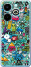 Чехол для Infinix Hot 40i Стикер бомбинг 1 (Зеленый)