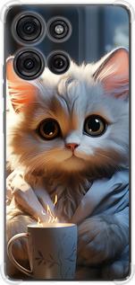 Чехол для Motorola Moto G75 5G White cat