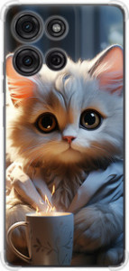 Чехол для Motorola Moto G75 5G White cat