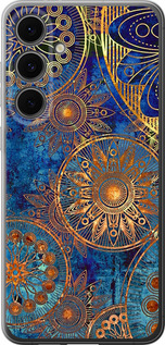 Чохол для Samsung Galaxy S24 FE Золотий візерунок (Синій)