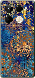 Чохол для Infinix Note 40 Pro 4G Золотий візерунок (Синій)