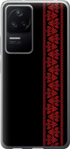 Чехол для Xiaomi Poco F4 Вышиванка 53 (Красный)