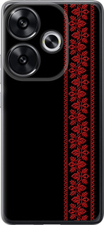 Чехол для Xiaomi Poco F6 Вышиванка 53 (Красный)