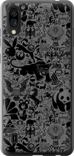 Чохол для ZTE Blade A5 2020 Чорно-сірий стикер бомбінг (Сірий)