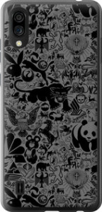 Чохол для ZTE Blade A5 2020 Чорно-сірий стикер бомбінг (Сірий)