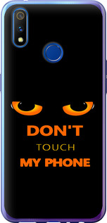 Чехол для Realme 3 Pro Don't touch the phone (Черный)