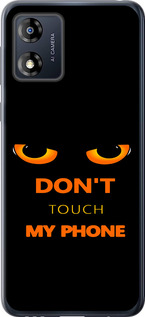Чехол для Motorola Moto E13 Don't touch the phone (Черный)