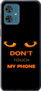 Чехол для Motorola Moto G54 Don't touch the phone (Черный)