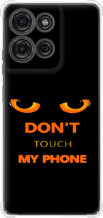 Чехол для Motorola Moto G75 5G Don't touch the phone (Черный)