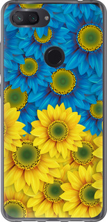 Чохол для Xiaomi Mi 8 Lite Жовто-блакитні квіти (Жовтий)