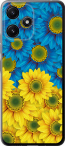 Чехол для Xiaomi Redmi Note 12R Жовто-блакитні квіти (Жовтий)