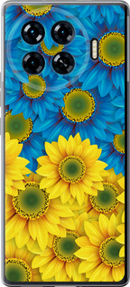 Чохол для Tecno Spark 20 Pro+ Жовто-блакитні квіти (Жовтий)