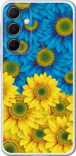 Чохол для Samsung Galaxy A55 Жовто-блакитні квіти (Жовтий)