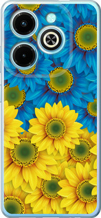 Чохол для Infinix Hot 40i Жовто-блакитні квіти (Жовтий)