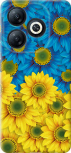 Чохол для Infinix Smart 8 Жовто-блакитні квіти (Жовтий)