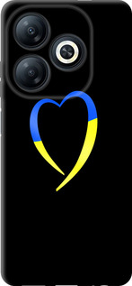 Чехол для Tecno Spark 20 Жёлто-голубое сердце (Черный)