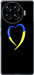 Чехол для Tecno Spark 20 Pro+ Жовто-блакитне серце (Чорний)