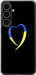 Чехол для Samsung Galaxy S24 FE Жовто-блакитне серце (Чорний)