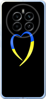 Чехол для Realme 12 4G Жовто-блакитне серце (Чорний)