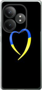 Чехол для Realme GT Neo6 SE Жовто-блакитне серце (Чорний)