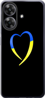 Чохол для Realme Note 60 Жовто-блакитне серце (Чорний)