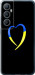 Чехол для Realme C65 4G Жёлто-голубое сердце (Черный)