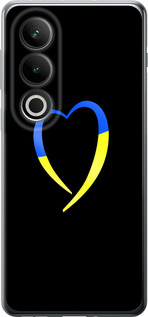 Чохол для OnePlus ACE 3V Жовто-блакитне серце (Чорний)