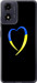 Чохол для Motorola Moto G04 Жовто-блакитне серце (Чорний)