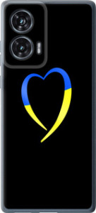 Чохол для Motorola Edge 50 Fusion Жовто-блакитне серце (Чорний)