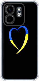 Чехол для Infinix Hot 50i Жовто-блакитне серце (Чорний)